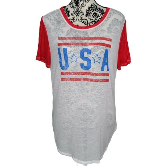 Modern Lux Tops - Modern Lux USA Burnout Tee XL